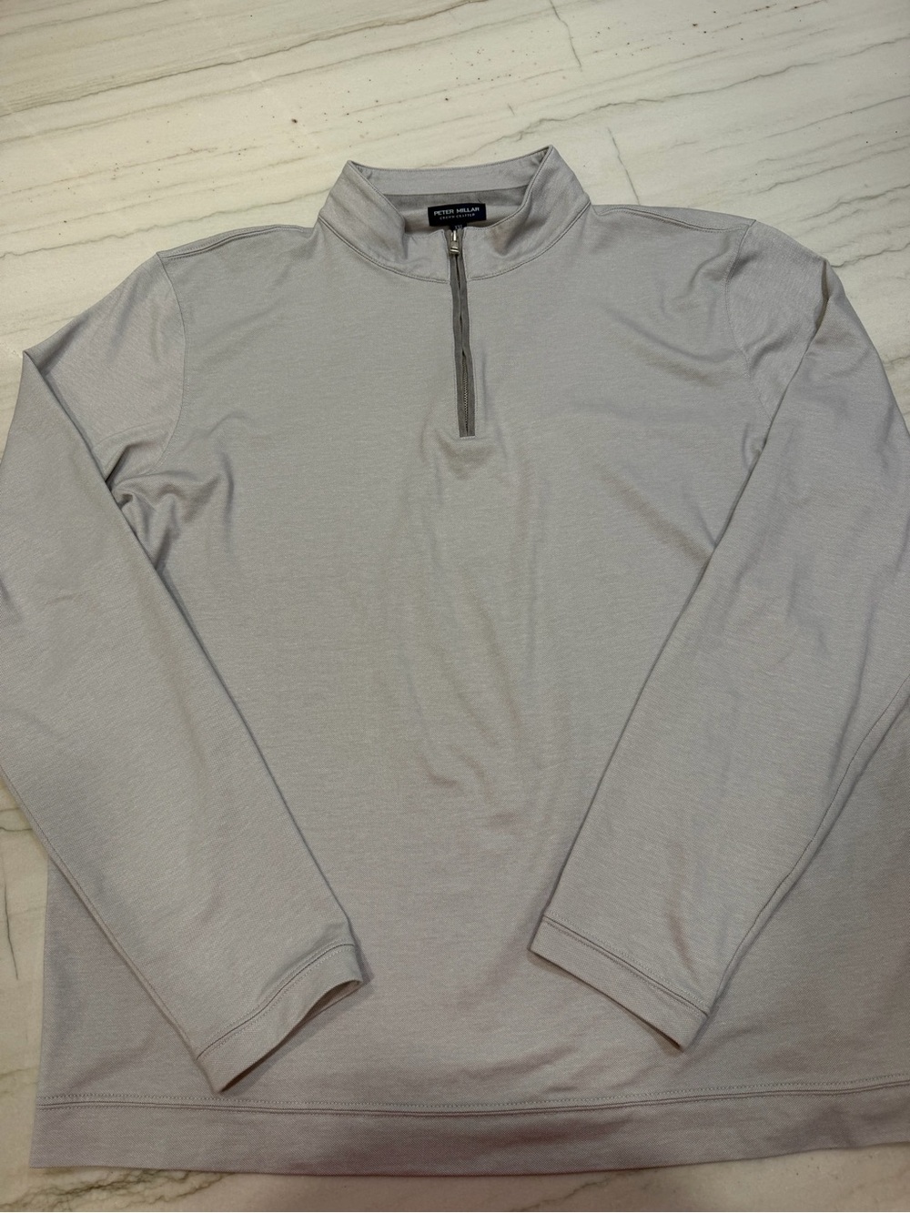 Peter Millar Gray Crew Neck Performance Shirt
